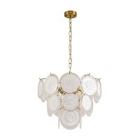 Люстра подвесная Chipsy 8320/5 Lumion белая на 5 ламп, основание латунь в стиле современный классический 