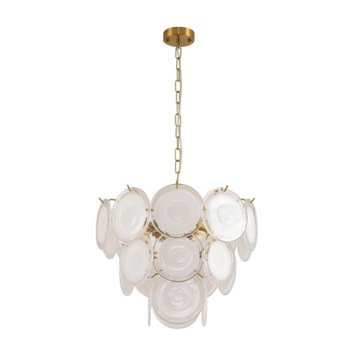 Люстра подвесная Chipsy 8320/5 Lumion белая на 5 ламп, основание латунь в стиле современный классический Люстра подвесная Chipsy 8320/5 Lumion белая на 5 ламп, основание латунь в стиле современный классический