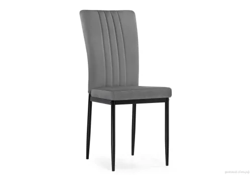 Стул на металлокаркасе Rek dark gray / black 15639 Woodville, серый/велюр, ножки/металл/чёрный, размеры - ****420*540