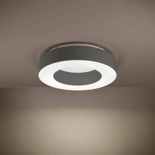 Светильник потолочный LED Guamare 39993 Eglo белый 1 лампа, основание коричневое в стиле современный  фото 2
