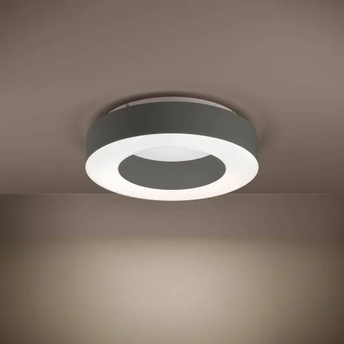 Светильник потолочный LED Guamare 39993 Eglo белый на 1 лампу, основание коричневое в стиле современный фото 2
