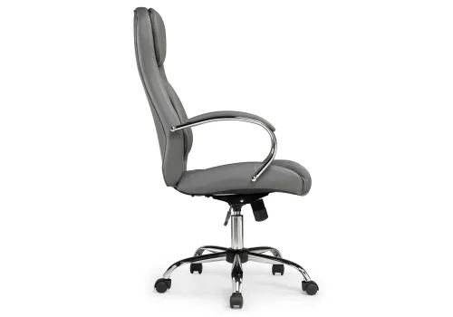 Компьютерное кресло Tron grey 15516 Woodville, серый/искусственная кожа, ножки/металл/хром, размеры - *1210***610*700 фото 4