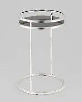 Журнальный столик Гестия 41*60 , стекло черное, сталь серебро УТ000039401 Stool Group столешница чёрная из стекло