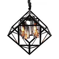 Светильник подвесной Brutte LDP 11339-4 BK Lumina Deco янтарный 4 лампы, основание чёрное в стиле лофт ковка кантри 