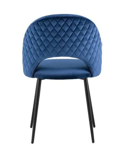 Стул Меган NEW велюр с ромбами синий УТ000035476 Stool Group, синий/велюр, ножки/металл/чёрный, размеры - ****490*520 фото 7