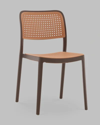 Стул Yona, пластиковый, коричневый УТ000040840 Stool Group, коричневый/пластик, ножки/металл/коричневый, размеры - *810****
