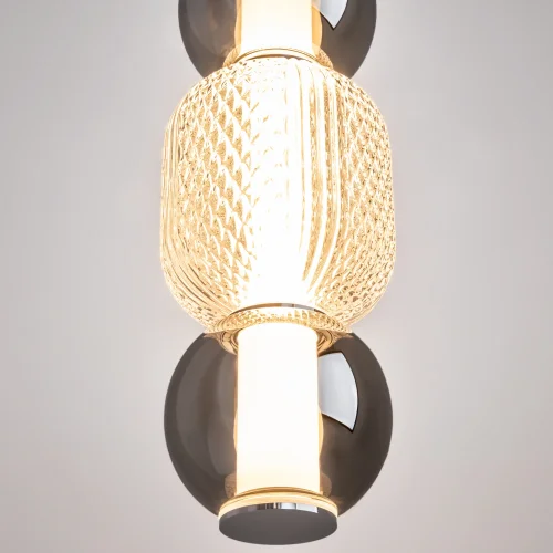 Светильник подвесной LED Drop MOD273PL-L16CH3K Maytoni прозрачный янтарный на 1 лампу, основание хром в стиле арт-деко современный фото 3