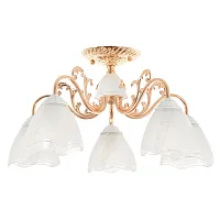Люстра потолочная Nicole MR1661-5C MyFar белая на 5 ламп, основание золотое в стиле модерн классика 
