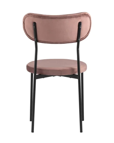 Стул обеденный Барбара NEW, велюр пыльно-розовый УТ000028056 Stool Group, розовый/велюр, ножки/металл/чёрный, размеры - ****480*530 фото 3