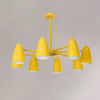 Люстра на штанге PINNACLE D86 Yellow 195495-26 ImperiumLoft жёлтая на 8 ламп, основание жёлтое в стиле современный 