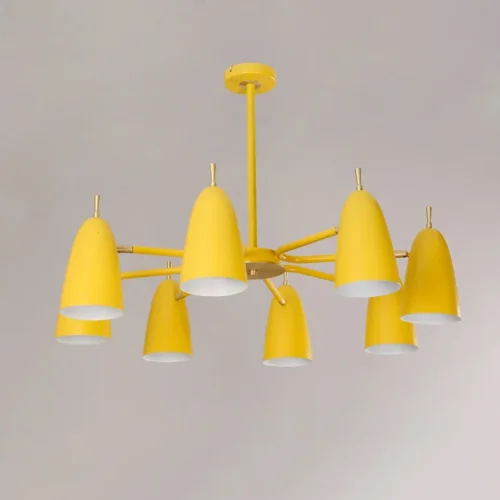 Люстра на штанге PINNACLE D86 Yellow 195495-26 ImperiumLoft жёлтая на 8 ламп, основание жёлтое в стиле современный 