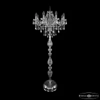 Торшер 1415T1/8/200-160 Ni Bohemia Ivele Crystal sp без плафона 8 ламп, основание прозрачное никель в стиле классический
