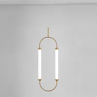 Светильник подвесной Giopato Coombes CIRQUE Pendant Ellipse Vertical 148254-22 ImperiumLoft белый на 2 лампы, основание латунь в стиле современный лофт 