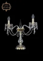 Настольная лампа 12.23.2.141-37.Gd.Dr Bohemia Art Classic прозрачная 2 лампы, основание золотое металл в стиле классический 