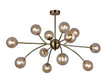 Люстра потолочная Infinity 10164/12PL Copper Escada янтарная на 12 ламп, основание медь в стиле современный шар