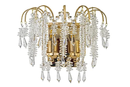 Бра Sardinia E 2.10.105 G Arti Lampadari прозрачный на 2 лампы, основание золотое в стиле арт-деко Бра Sardinia E 2.10.105 G Arti Lampadari прозрачный на 2 лампы, основание золотое в стиле арт-деко