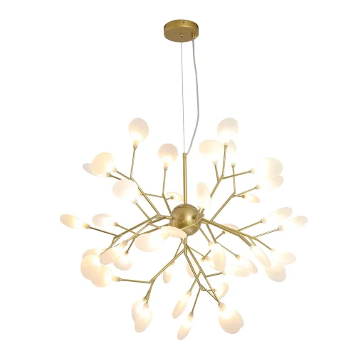 Люстра подвесная Candy A7274SP-45GO Arte Lamp белая на 45 ламп, основание золотое в стиле флористика современный ветви