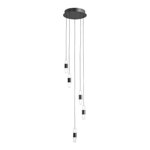 Светильник подвесной LED Hopkins LSP-7399 Lussole белый на 1 , основание чёрное в стиле хай-тек современный каскад фото 2