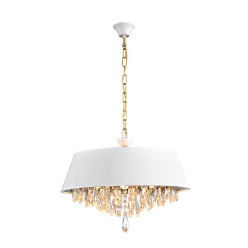 Люстра подвесная Mitrim 8374/6 Lumion белая на 6 ламп, основание латунь в стиле классический фото 8