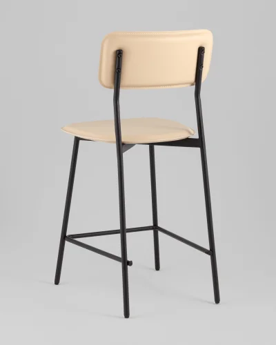 Стул барный Mikkie, бежевый УТ000039224 Stool Group, бежевый/экокожа, ножки/металл/чёрный, размеры - ***** фото 4