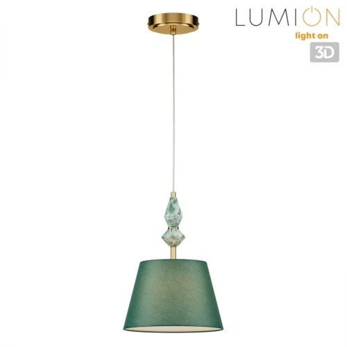 Светильник подвесной Vermont 8275/1A Lumion зелёный на 1 лампу, основание латунь в стиле классический фото 3