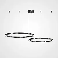 Люстра подвесная CRUISE BLACK D60+80 219690-23 ImperiumLoft белая на 2 лампы, основание чёрное в стиле современный лофт минимализм 