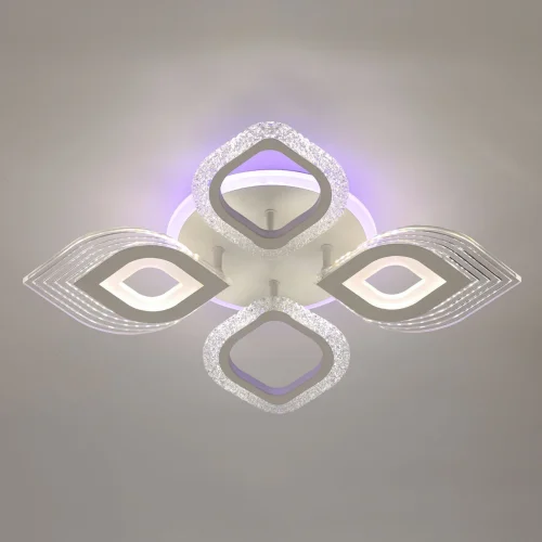 Люстра потолочная LED с пультом Мадлен 424014105 DeMarkt белая на 1 лампа, основание белое в стиле хай-тек с пультом фото 2