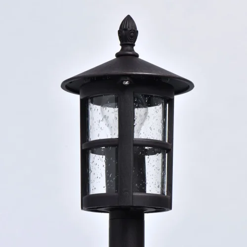 Парковый светильник Телаур 806041101 DeMarkt уличный IP44 чёрный 1 лампа, плафон прозрачный в стиле кантри E27 фото 2