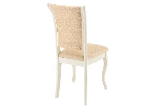 Деревянный стул Фабиано бежевый 318612 Woodville, бежевый/ткань, ножки/массив березы/белый, размеры - ****440*520 фото 4