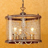 Люстра Версаль подвесная CL408133R Citilux прозрачная на 3 лампы, основание коричневое жёлтое бронзовое в стиле кантри 