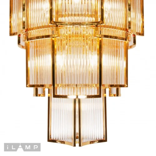 Люстра подвесная Tribeca MD0276-11C iLamp прозрачная на 11 ламп, основание золотое в стиле американский современный  фото 3