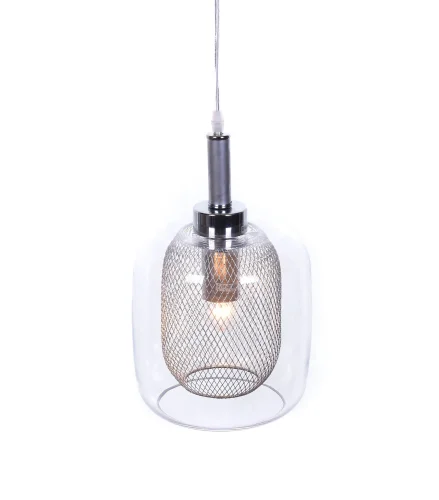 Светильник подвесной Bessa LDP 11337 SL Lumina Deco прозрачный серебряный 1 лампа, основание серебряное в стиле современный лофт  фото 5