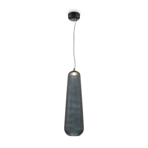 Светильник подвесной LED Enchantment FR5384PL-L5BL Freya синий 1 лампа, основание чёрное в стиле современный 