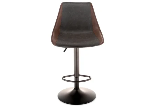 Барный стул Kozi серый / коричневый 11301 Woodville, коричневый/искусственная кожа, ножки/металл/чёрный, размеры - *1105**** фото 4