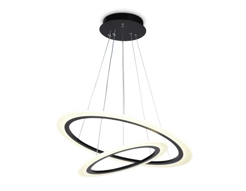 Светильник подвесной LED с пультом FA4357 Ambrella light белый чёрный 1 лампа, основание чёрное в стиле современный хай-тек с пультом кольца фото 2