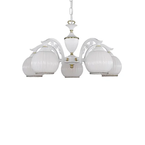 Люстра подвесная L 9600/5 Reccagni Angelo белая на 5 ламп, основание белое в стиле классический 