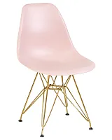 Стул обеденный 638APP-LMZL DSR, цвет сиденья светло-розовый (PK-02), цвет основания золото Dobrin, розовый/, ножки/металл/золото, размеры - ****460*535