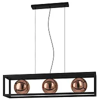 Светильник подвесной Cordoba 390091 Eglo медь 3 лампы, основание чёрное в стиле современный 