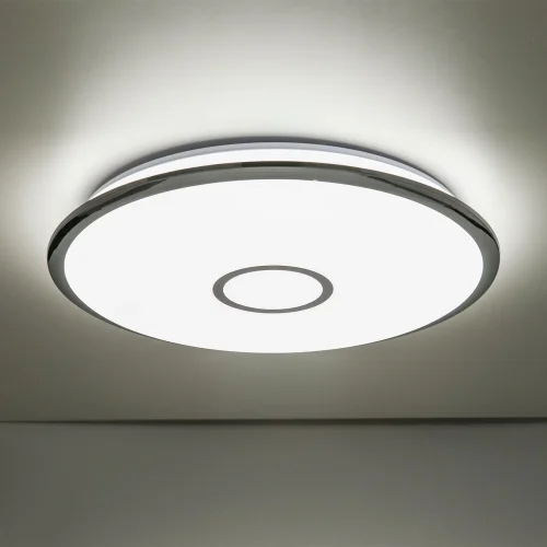 Светильник потолочный LED с пультом с Алисой Старлайт Смарт CL703A80G Citilux белый 1 лампа, основание белое хром в стиле современный с пультом фото 5