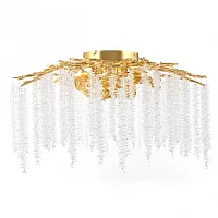 Люстра потолочная Милано-3 23312.700.6.G9.A GD Артемилано прозрачная на 6 ламп, основание золотое в стиле флористика современный ветви