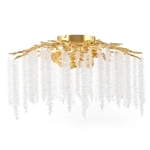 Люстра потолочная Милано-3 23312.700.6.G9.A GD Артемилано прозрачная на 6 ламп, основание золотое в стиле флористика современный ветви