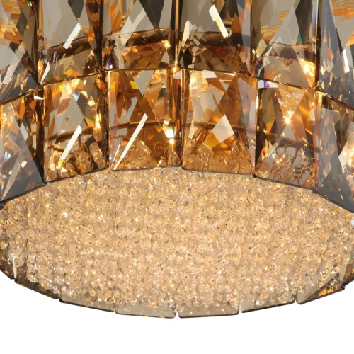 Люстра подвесная V5350-8/5 Vitaluce янтарная на 5 ламп, основание золотое в стиле классический современный  фото 2