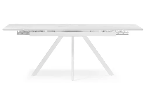 Керамический стол Вилли 140 (200) х 80 белый мрамор alpin white / snow white / белый 617084 Woodville столешница белая мрамор из керамика фото 8