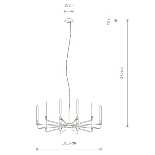 Люстра подвесная Orto XII B 11465-NW Nowodvorski серая на 12 ламп, основание серое в стиле современный фото 4