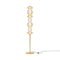 Торшер LED Futuro MOD307FL-L40BS3K Maytoni выдувное янтарный на 1 лампу, основание латунь в стиле арт-деко современный 