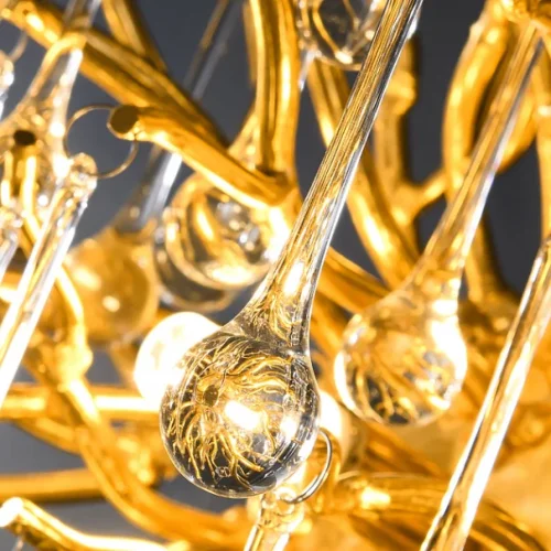 Люстра подвесная MARIAN A D80 205821-26 ImperiumLoft прозрачная на 9 ламп, основание золотое в стиле арт-деко современный  фото 3