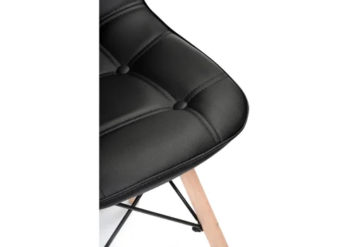 Деревянный стул Kvadro black 15011 Woodville, чёрный/искусственная кожа, ножки/массив бука/натуральный, размеры - ****450*520 фото 7