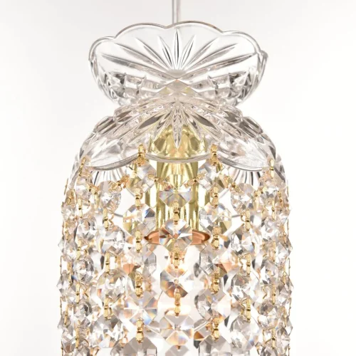 Светильник подвесной 14781P/11 G R Bohemia Ivele Crystal прозрачный 1 лампа, основание золотое в стиле классический r фото 3