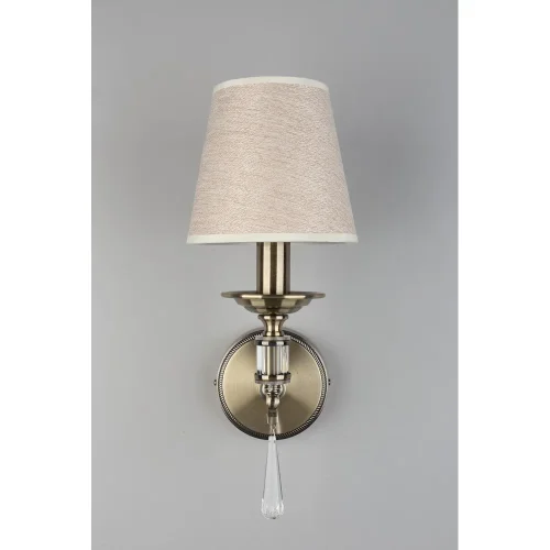 Бра Rivoli OML-64211-01 Omnilux бежевый на 1 лампу, основание античное бронза в стиле классический фото 5