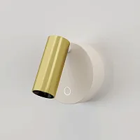 Бра с выключателем LED Twist C081WL-L3WBS3K Maytoni латунь на 1 лампу, основание белое в стиле хай-тек современный для чтения трубочки